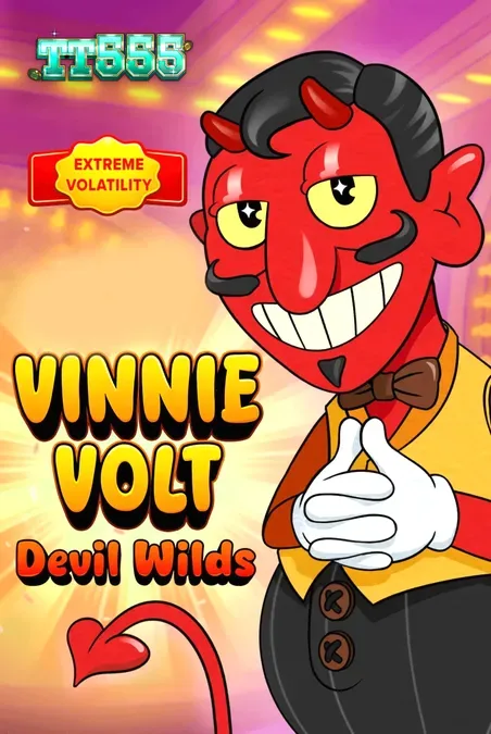 Vinnie Volt: Devil Wilds slot interface com tema de desenho animado vintage